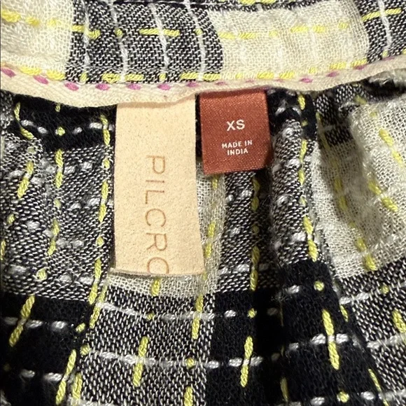 Anthropologie Pilcro Breezy White Black Plaid Button-Down Shirt - Picture 8 of 8